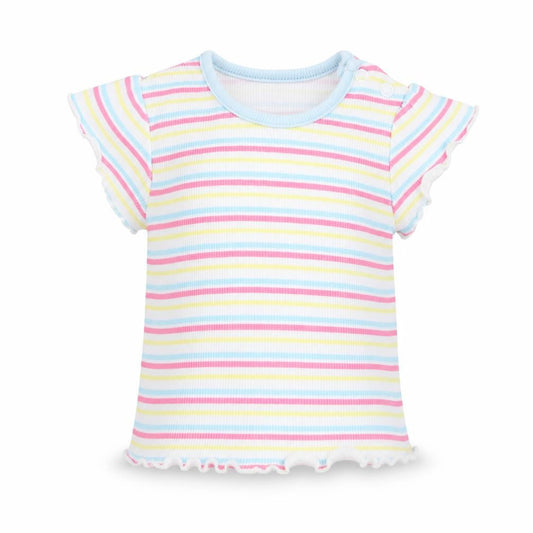 Primark Girls Multicoloured Striped  Basic T-Shirt Size 0-3 Months
