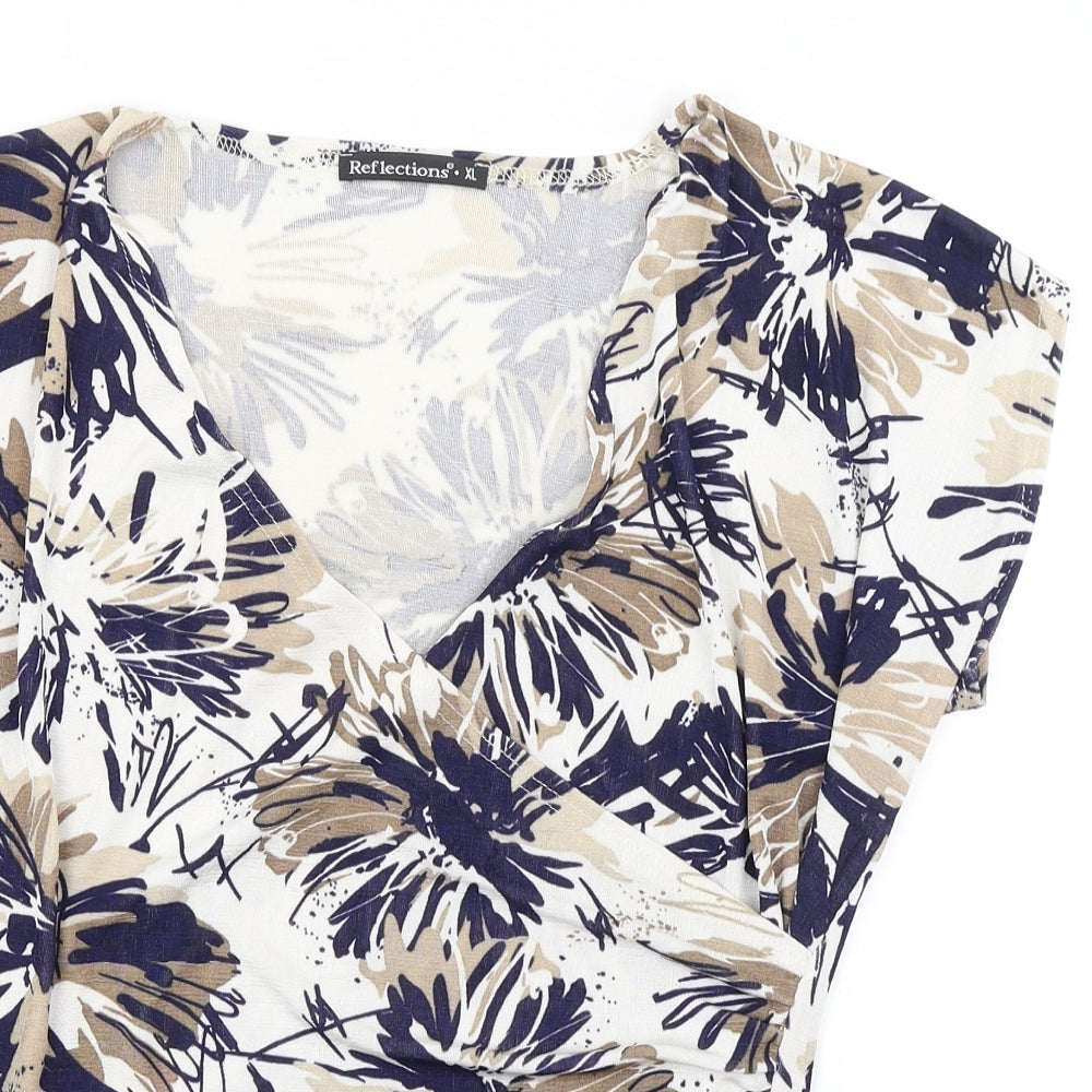 Reflections Womens Multicoloured Floral  Basic Blouse Size XL