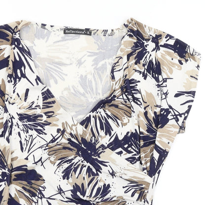 Reflections Womens Multicoloured Floral  Basic Blouse Size XL