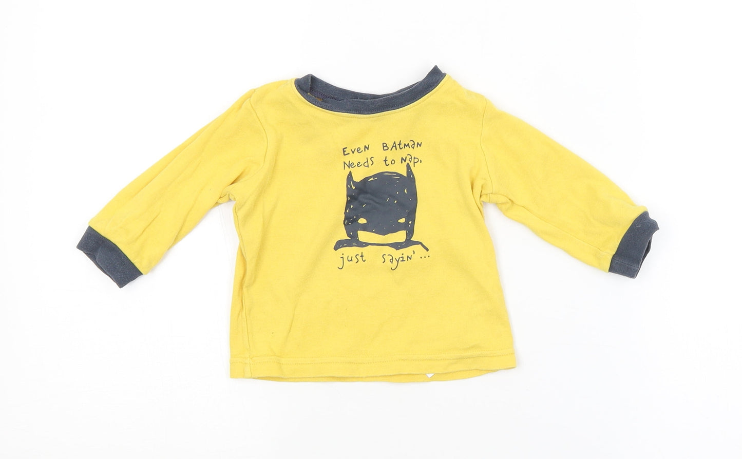 George Baby Yellow   Basic T-Shirt Size 6-9 Months  - BATMAN