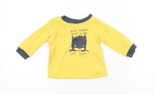 George Baby Yellow   Basic T-Shirt Size 6-9 Months  - BATMAN
