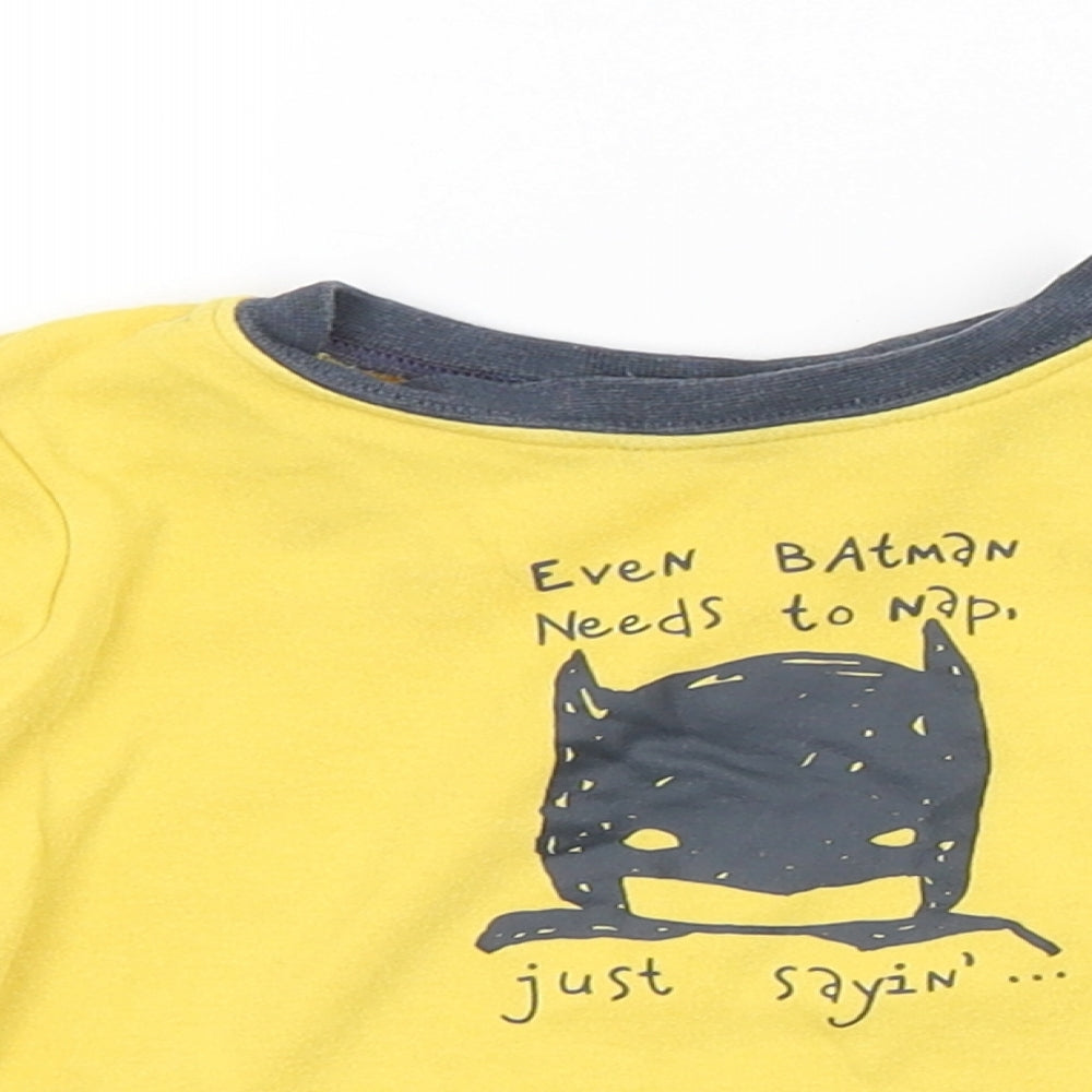 George Baby Yellow   Basic T-Shirt Size 6-9 Months  - BATMAN
