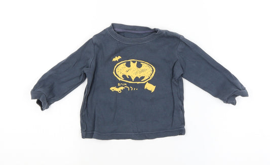 George Baby Blue   Basic T-Shirt Size 6-9 Months  - BATMAN