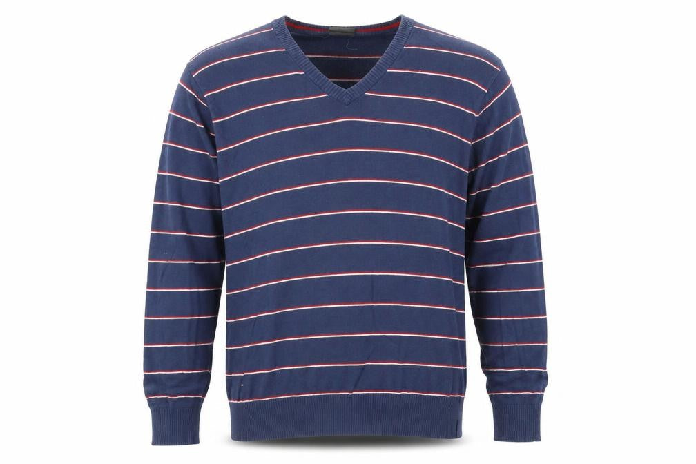 H&M Mens Blue Striped  Pullover Jumper Size XL