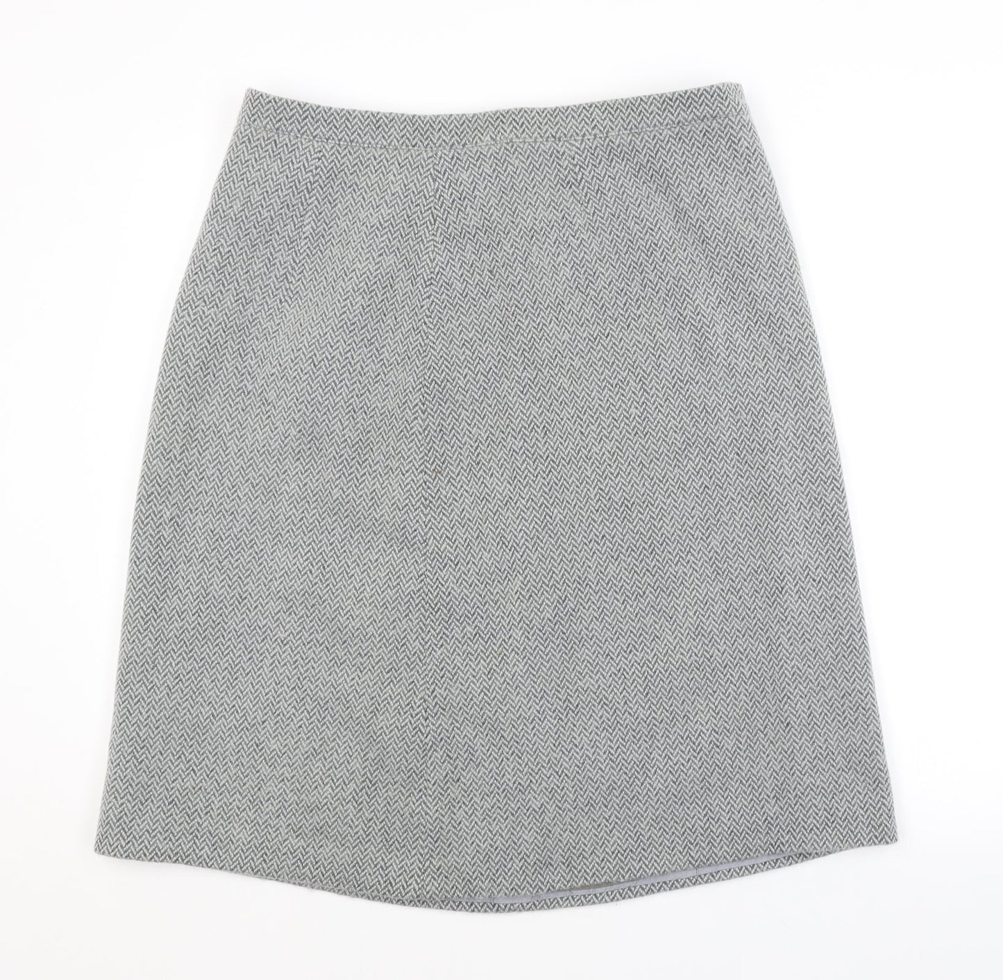 Preworn Womens Grey Argyle/Diamond  A-Line Skirt