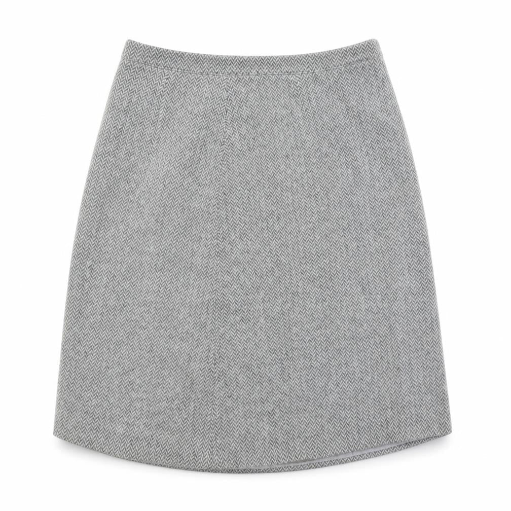 Preworn Womens Grey Argyle/Diamond  A-Line Skirt