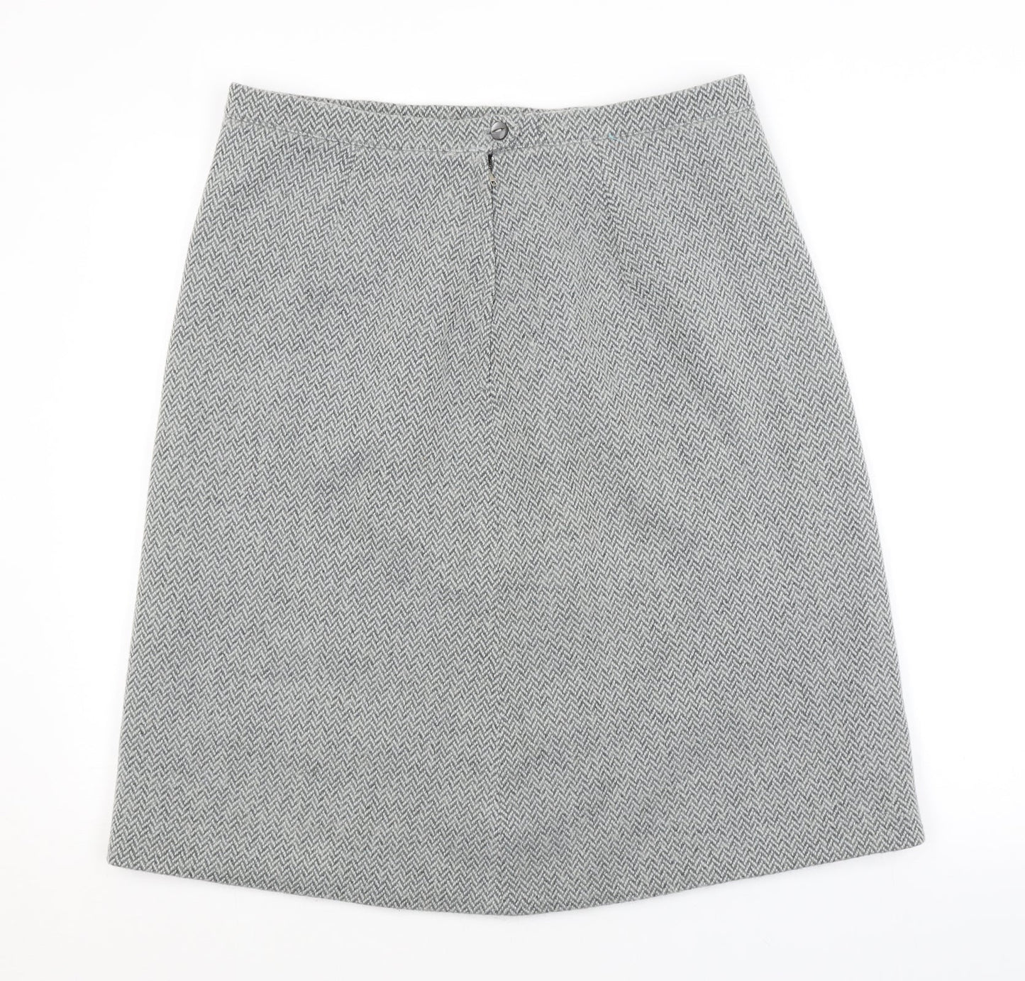 Preworn Womens Grey Argyle/Diamond  A-Line Skirt