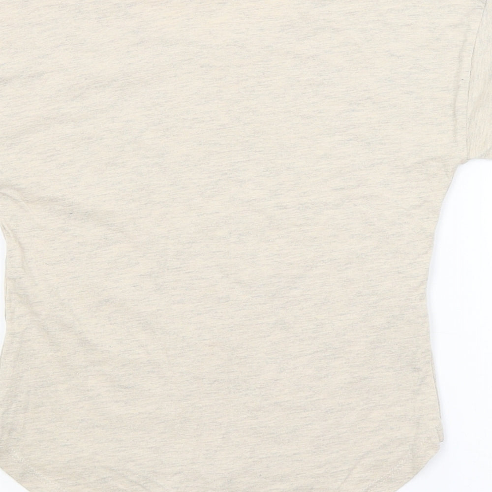 TU Girls Beige   Basic T-Shirt Size 7 Years  - UNICORN