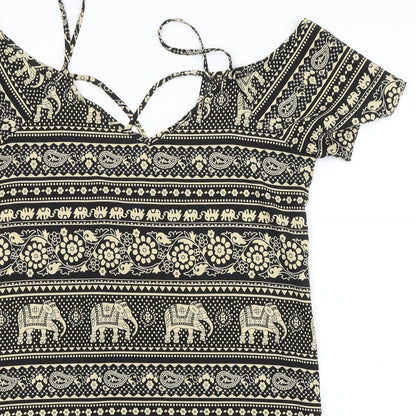 Boohoo Womens Multicoloured Paisley  Basic Blouse Size 10