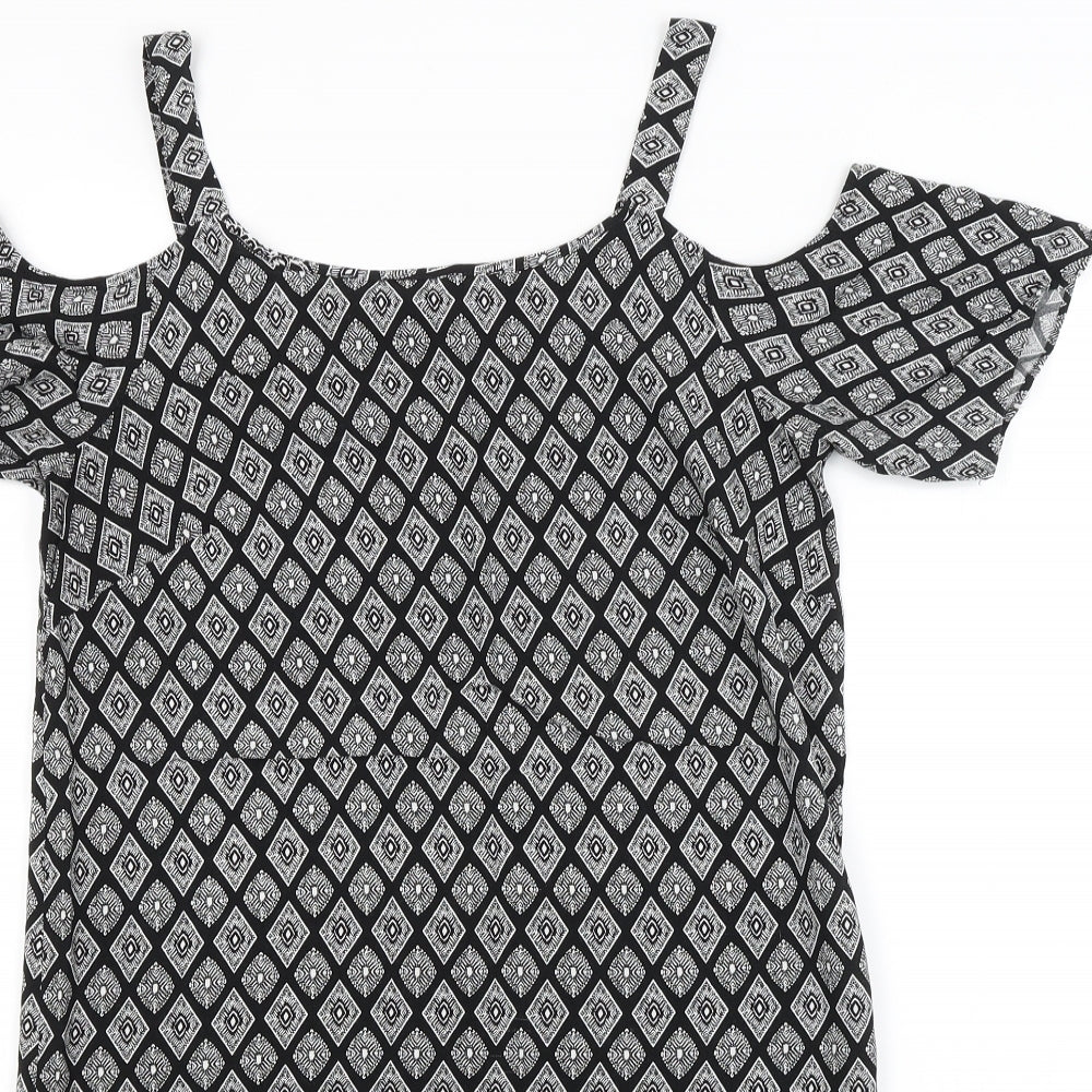 Papaya Womens Black Argyle/Diamond  A-Line  Size 8