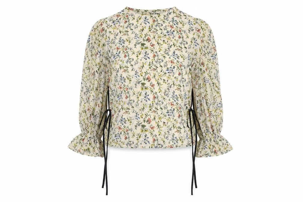 Fashion Union Womens Green Floral  Basic Blouse Size 6
