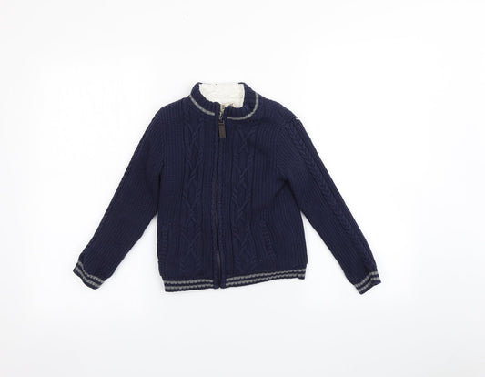 E of M Boys Blue   Full Zip Sweatshirt Size 5-6 Years