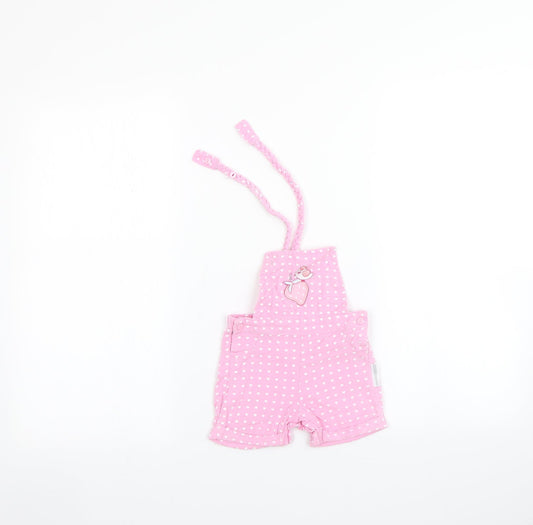 Nursey Times Baby Pink Polka Dot  Dungaree One-Piece Size 0-3 Months
