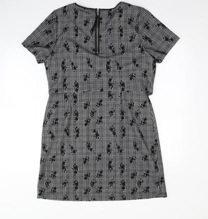 Oasis Womens Grey Floral  Bodycon  Size L