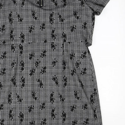 Oasis Womens Grey Floral  Bodycon  Size L