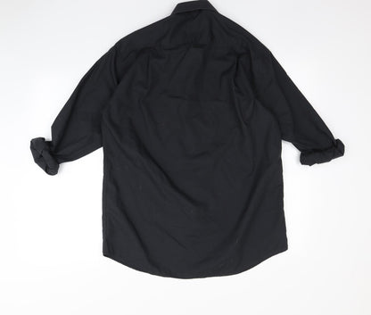 Peter England Mens Black    Button-Up Size 15.5