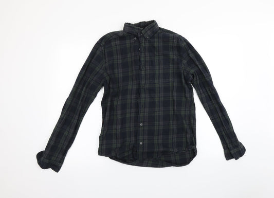 N ext Mens Green Check   Button-Up Size S