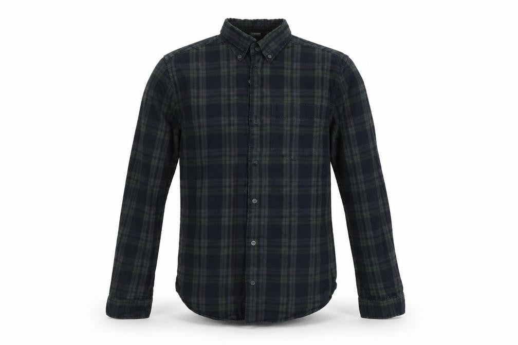 N ext Mens Green Check   Button-Up Size S