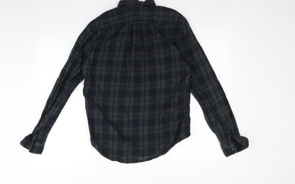 N ext Mens Green Check   Button-Up Size S