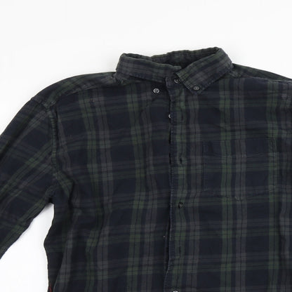 N ext Mens Green Check   Button-Up Size S