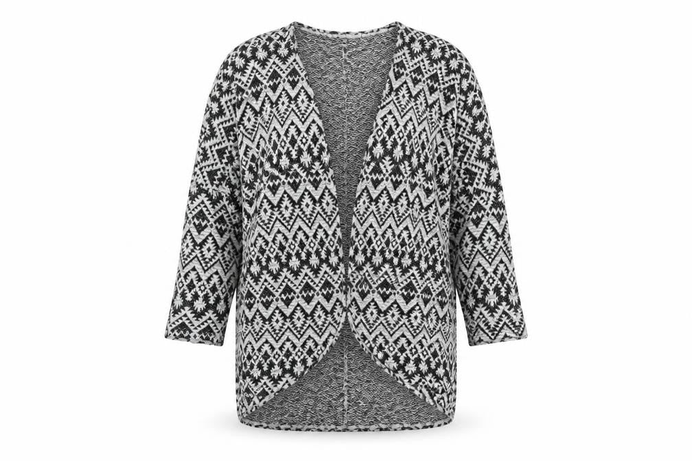 H&M Womens White Striped  Cardigan Jumper Size L