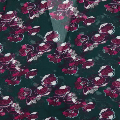 Originals Womens Green Floral  Basic Blouse Size M