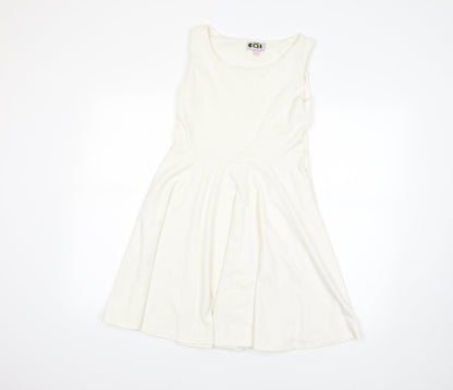 CAT Womens White   A-Line  Size 12