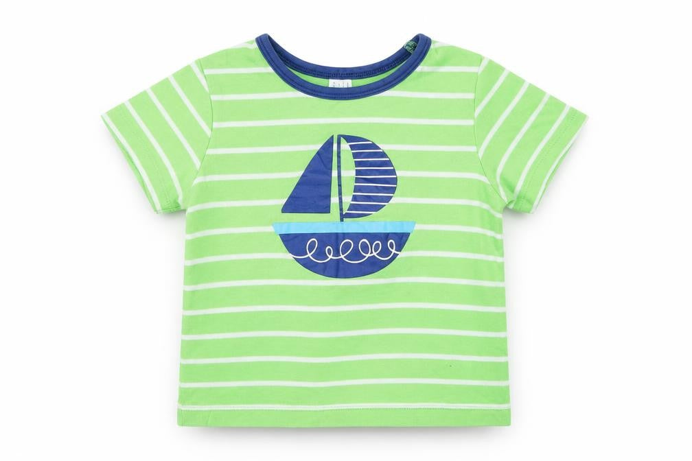 Mini Club Baby Green Striped  Basic T-Shirt Size 18-24 Months