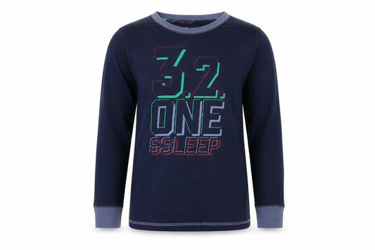 Tu Boys Blue Geometric   Pyjama Top Size 10-11 Years