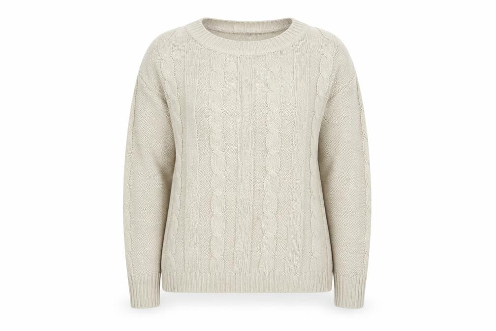 RESERVED Womens Beige  Knit Pullover Jumper Size S