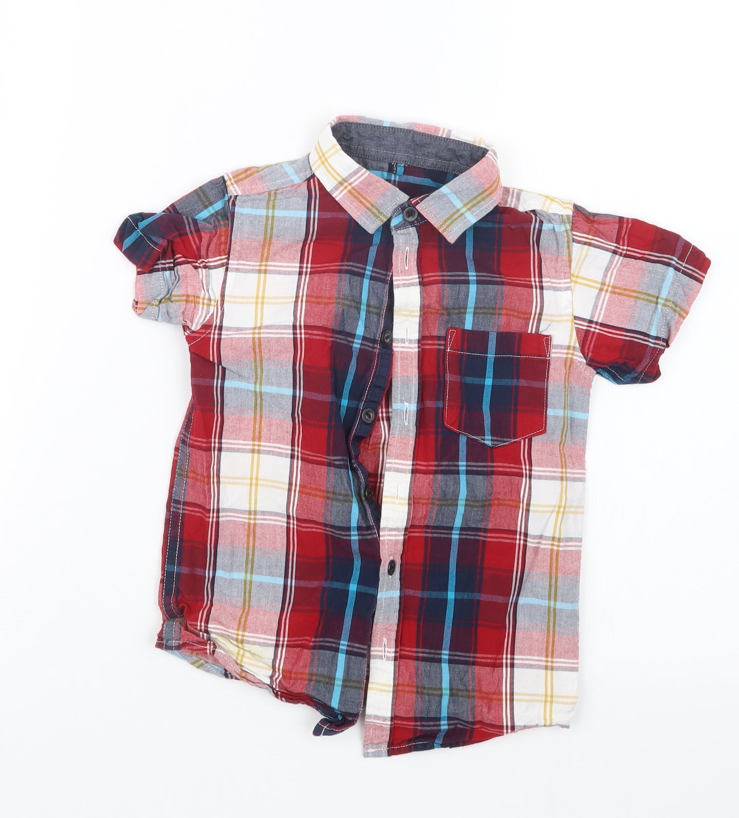 Rebel Boys Red Check  Basic Button-Up Size 3-4 Years