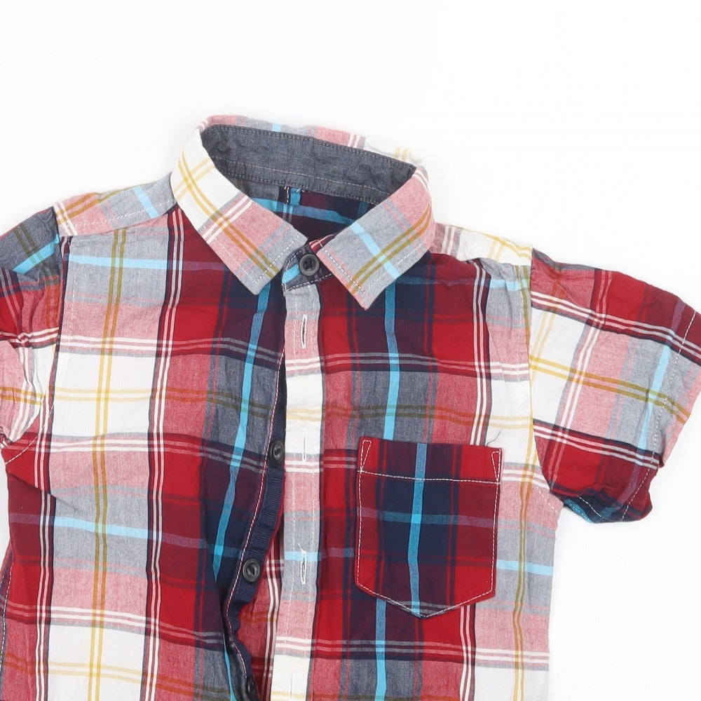 Rebel Boys Red Check  Basic Button-Up Size 3-4 Years