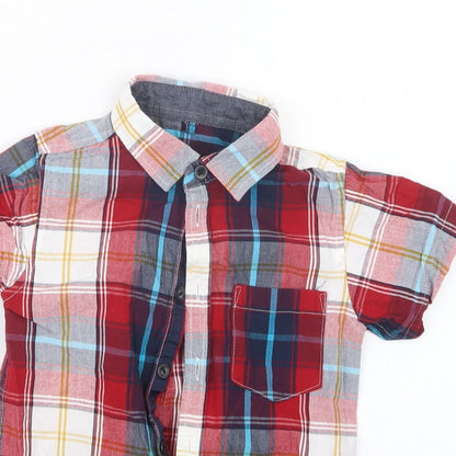 Rebel Boys Red Check  Basic Button-Up Size 3-4 Years