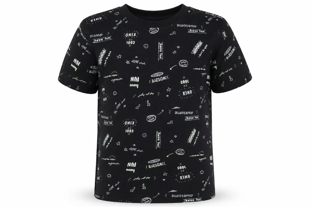 George Boys Black   Basic T-Shirt Size 6-7 Years  - Be Kind Have Fun Awesome