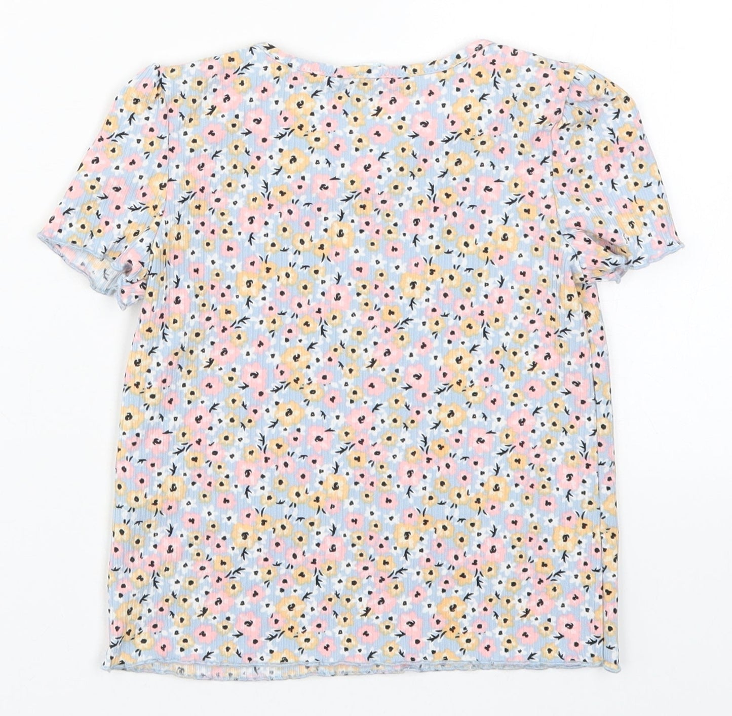 Primark Girls Multicoloured Floral  Basic T-Shirt Size 4-5 Years