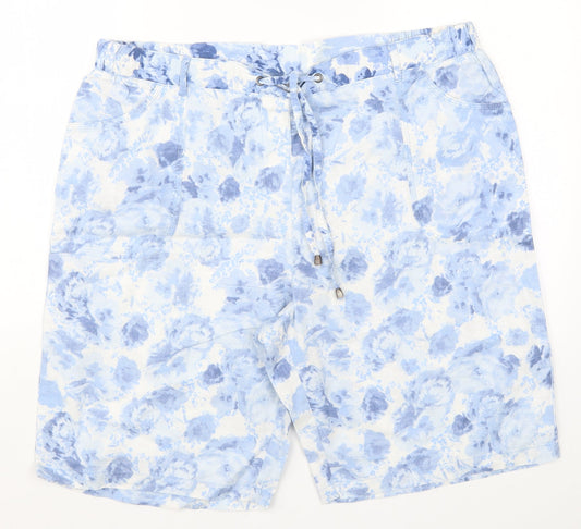 Preworn Womens Blue Floral  Bermuda Shorts Size 38 in