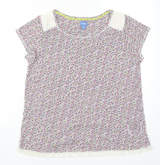 Simply Vera Womens Pink Geometric Rayon Top Pyjama Top Size L