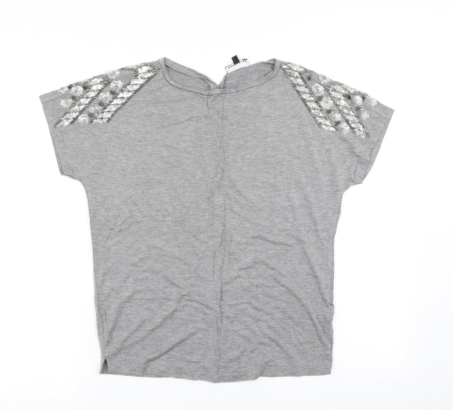 Warehouse Womens Grey   Basic T-Shirt Size 6