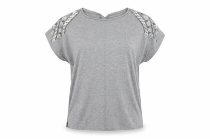 Warehouse Womens Grey   Basic T-Shirt Size 6