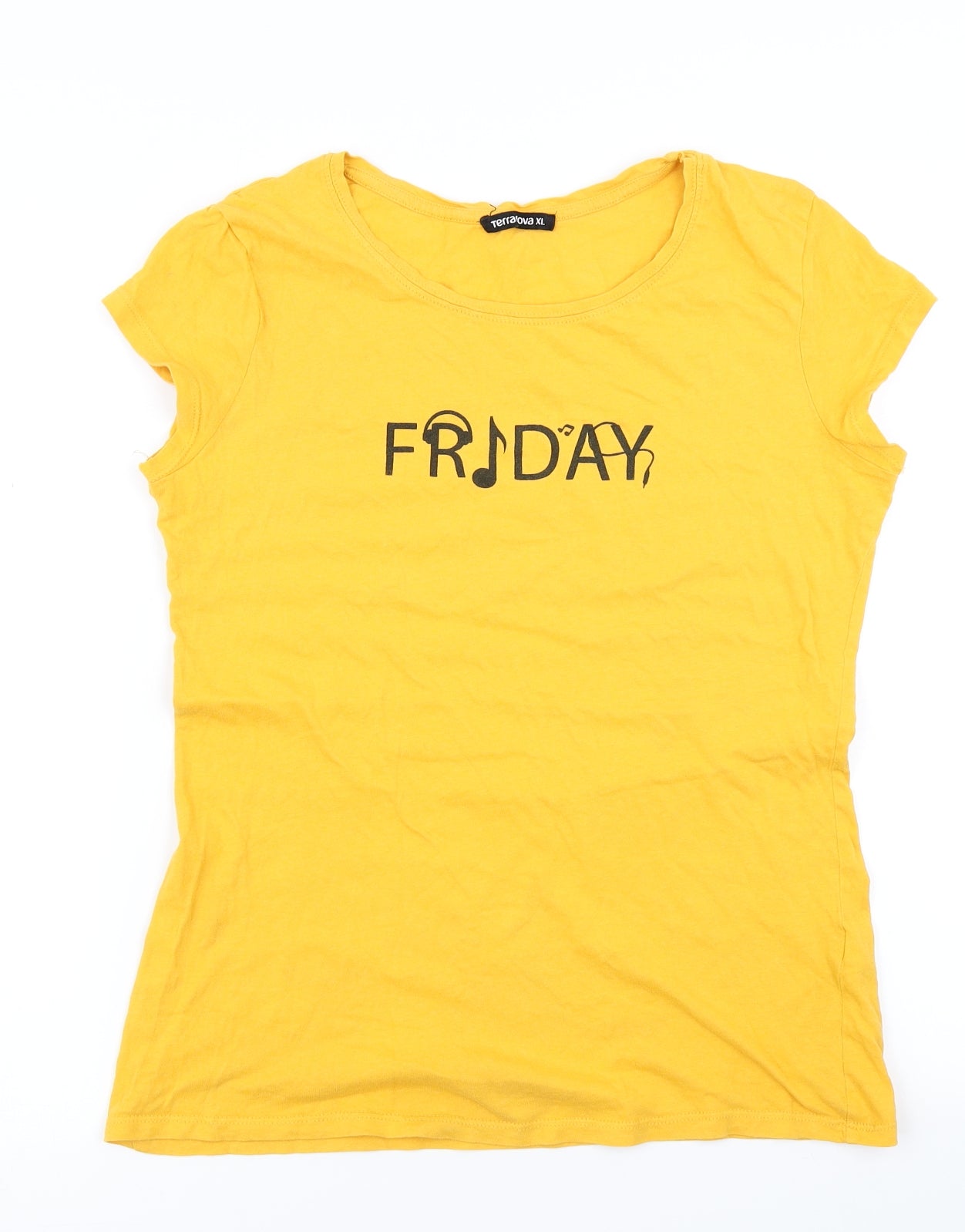 Terranova Womens Yellow   Basic T-Shirt Size XL