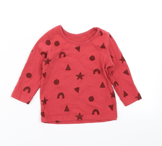 George Girls Pink Spotted  Basic T-Shirt Size 6-9 Months