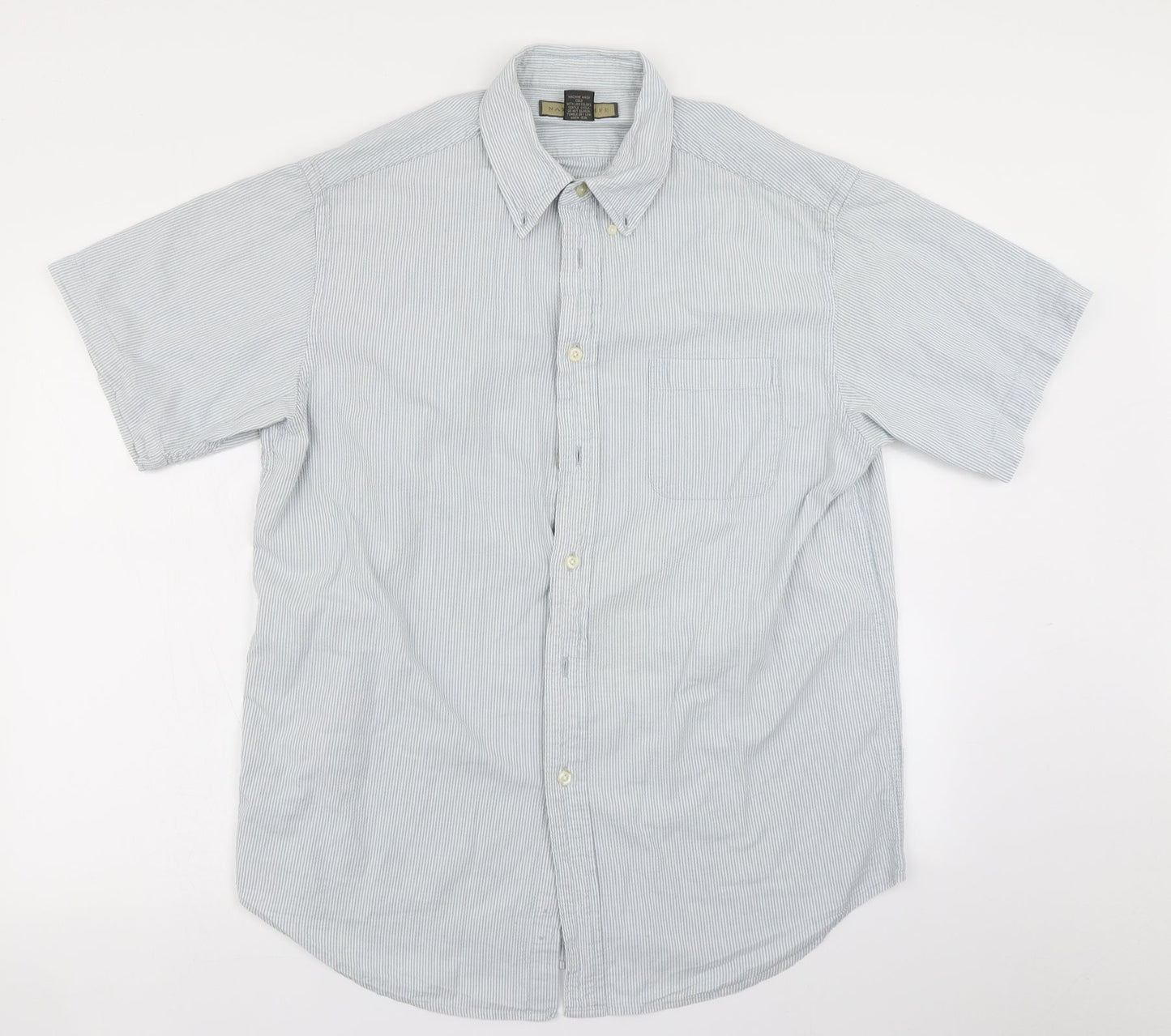 Naturalife Mens Blue Striped   Button-Up Size L