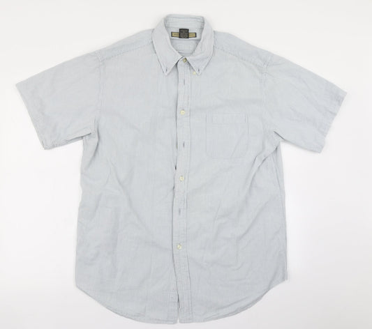 Naturalife Mens Blue Striped   Button-Up Size L