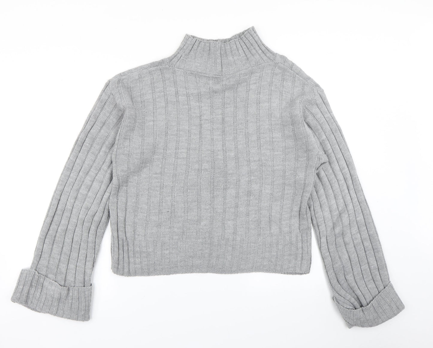 Preworn Womens Grey  Knit Pullover Jumper Size S  - Cropped