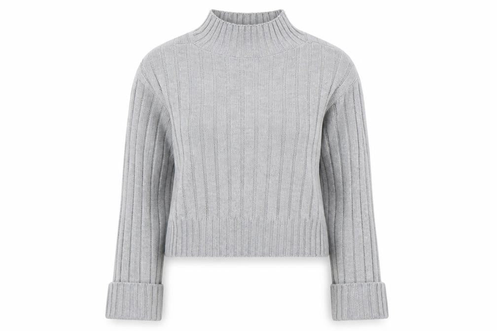 Preworn Womens Grey  Knit Pullover Jumper Size S  - Cropped