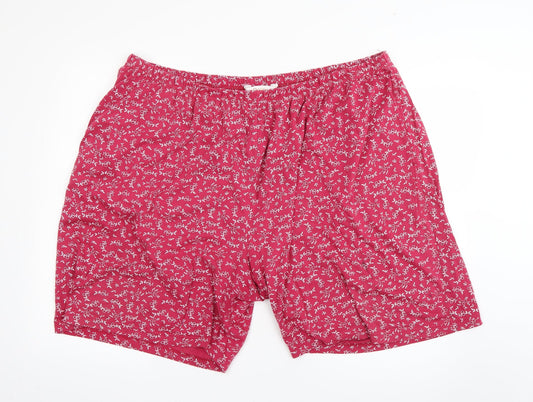 Daxon Womens Pink Floral  Sweat Shorts Size 58 in