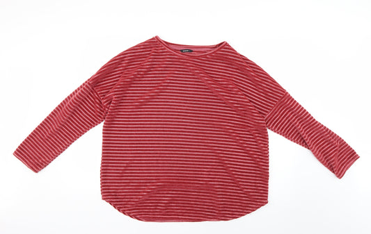 Roman Womens Red Striped  Pullover Jumper Size 16