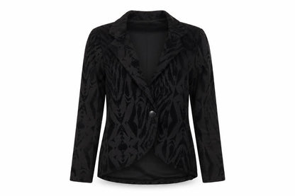Ayanapa Womens Black Animal Print  Jacket Blazer Size 10