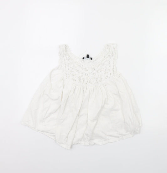 New Look Womens White   Basic Tank Size 8