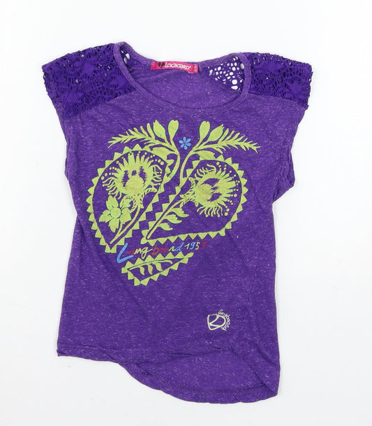 Long board Girls Purple  Jersey Basic T-Shirt Size 9-10 Years